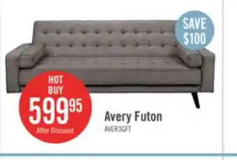 The Brick Avery linen-look fabric futon - grey offer