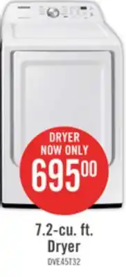 The Brick Samsung 7.2 cu. ft. electric dryer with sensor dry - dve45t3200w/ac offer