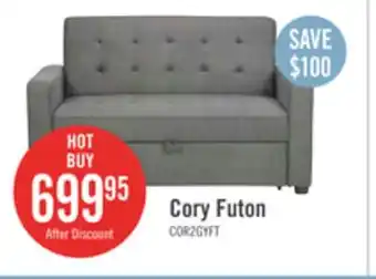 The Brick Corey velvet futon - grey offer