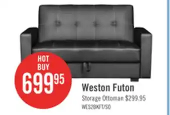 The Brick Weston leather-look fabric futon - black offer