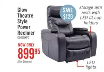 The Brick Glow leather-look fabric power recliner with adjustable headrest - black offer