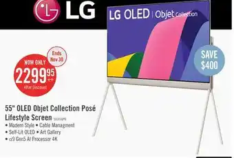 The Brick Lg 55 oled objet collection posé lifestyle screen offer
