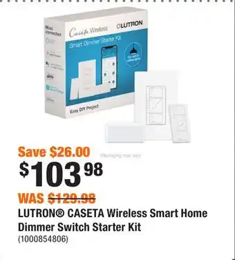 Home Depot Lutron caseta wireless smart home dimmer switch starter kit offer