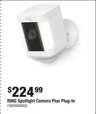 Home Depot Ring spotlight camera plus plug-in offer