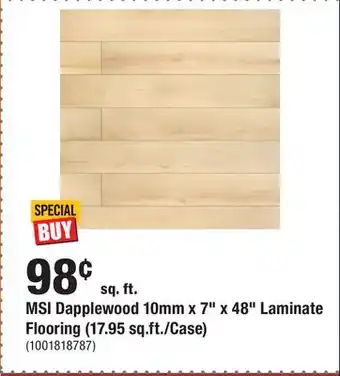 Home Depot Msi dapplewood 10mm x 7 x 48 laminate flooring (17.95 sq.ft./case) offer
