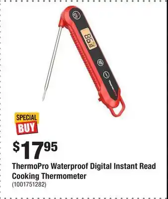 Home Depot Thermopro waterproof digital instant read cooking thermometer offer