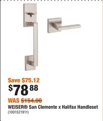 Home Depot Weiser san clemente x halifax handleset offer