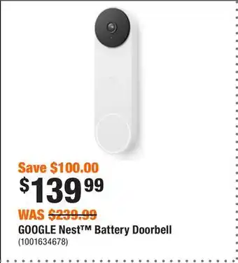 Home Depot Google nest battery doorbell offer