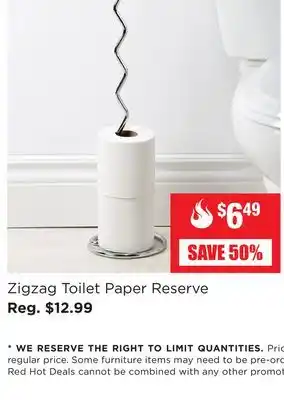 Kitchen Stuff Plus Zigzag toilet paper reserve offer