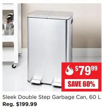 Kitchen Stuff Plus Sleek double step garbage can, 60 l offer