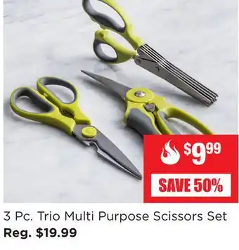 Kitchen Stuff Plus 3 pc. trio multi purpose scissors set offer