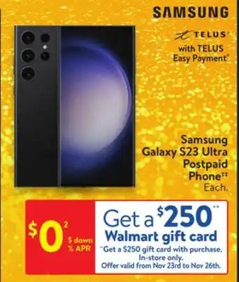 Walmart Samsung galaxy s23 ultra postpaid phone‡‡ offer