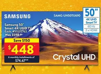 Walmart Samsung 50 smart 4k uhd tv offer
