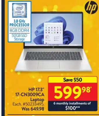 Walmart Hp 17.3 17-cn3009ca laptop offer