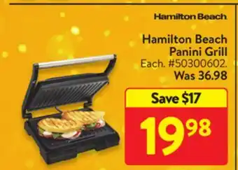 Walmart Hamilton beach panini grill offer