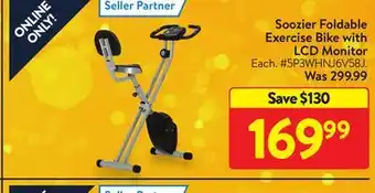 Walmart Soozier foldable exercise bike with lcd monitor offer