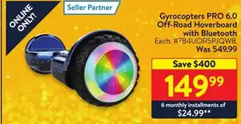 Walmart Gyrocopters pro 6.0 off-road hoverboard with bluetooth offer