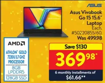 Walmart Asus vivobook go 15 15.6 laptop offer