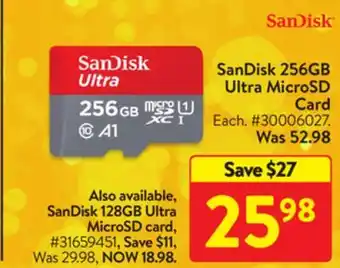 Walmart Sandisk 256gb ultra microsd card offer