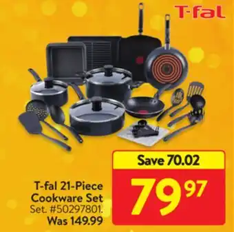 Walmart T-fal 21-piece cookware set offer