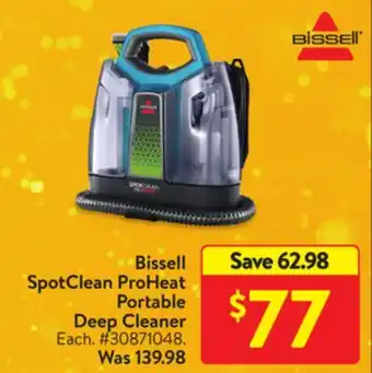 Walmart Bissell spotclean proheat portable deep cleaner offer