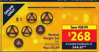 Walmart Reebok weight set offer