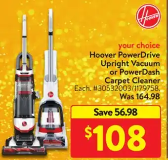 Walmart Hoover powerdrive upright vacuum or powerdash carpet cleaner offer