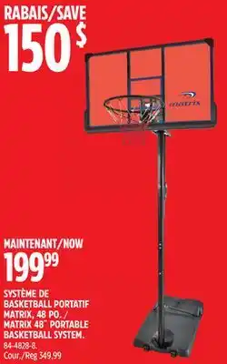 Canadian Tire Matrix 48 portable basketball system offer