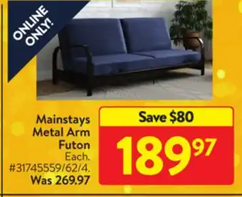 Walmart Mainstays metal arm futon offer
