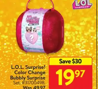 Walmart L.o.l. surprise! color change bubbly surprise offer