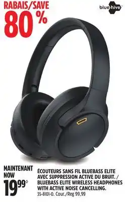 Canadian Tire Bluebass elite wireless headphones with active noise cancelling offer