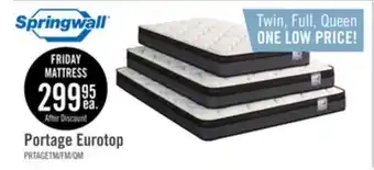 The Brick Springwall portage eurotop twin mattress offer