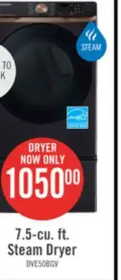 The Brick Samsung 7.5 cu. ft. smart electric dryer with steam sanitize+ - dve50bg8300vac offer