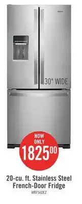 The Brick Whirlpool 20 cu. ft. french-door refrigerator - wrf560sehz offer