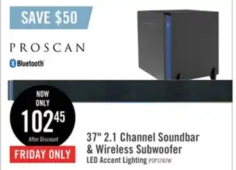 The Brick Proscan 2.1-channel soundbar with wireless subwoofer offer
