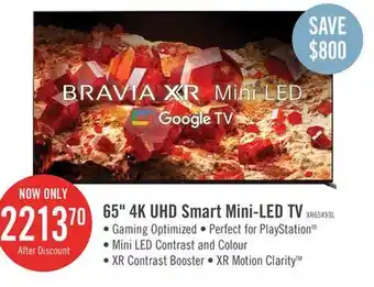 The Brick Sony bravia xr 65 x93l 4k uhd mini led smart google tv offer
