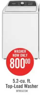 The Brick Whirlpool 5.2 cu. ft. top-load washer with built-in faucet - wtw5015lw offer