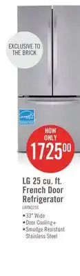 The Brick Lg 25.1 cu. ft. french-door refrigerator - lrfns2503s offer