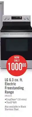 The Brick Lg 6.3 cu. ft. smart electric freestanding range - lrel6321s offer