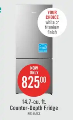 The Brick Hisense 14.7 cu. ft. counter-depth bottom-mount refrigerator - rb15a2cse offer