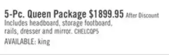 The Brick Chelsea 5-piece queen storage bedroom package offer