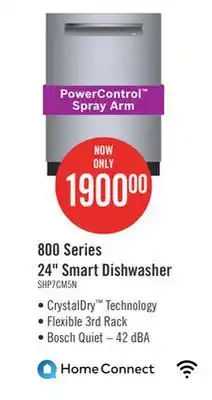 The Brick Bosch 800 series smart dishwasher with crystaldry and third rack - shp78cm5n offer