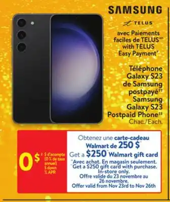 Walmart Samsung galaxy s23 postpaid phone offer