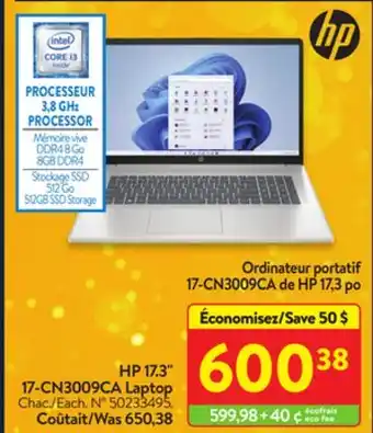 Walmart Hp 17.3 17-cn3009ca laptop offer