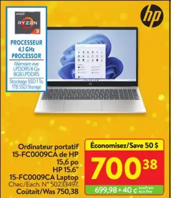 Walmart Hp 15.6 15-fc0009ca laptop offer