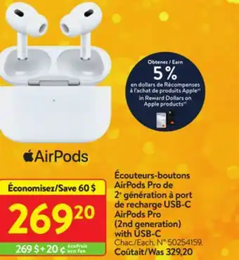 Walmart Airpods pro (2nd generation) with usb-c offer
