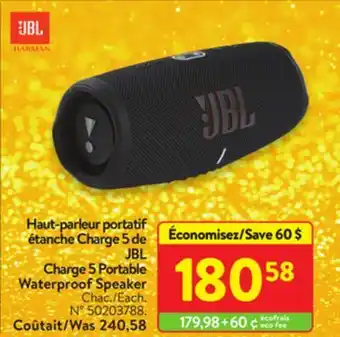 Walmart Jbl charge 5 portable waterproof speaker offer