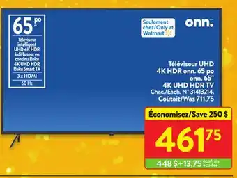 Walmart 4k uhd hdr tv offer