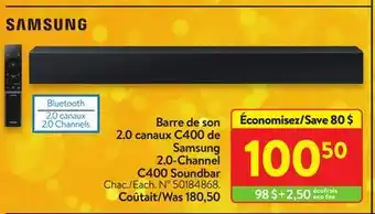 Walmart Samsung 2.0-channel c400 soundbar offer