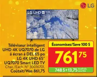 Walmart Lg 4k uhd 65 uq7070 smart led tv offer